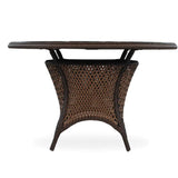 Grand Traverse Patio Round Dining Table With Glass Top Lloyd Flanders Outdoor Dining Tables LOOMLAN By Lloyd Flanders