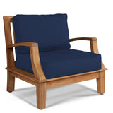 Grande Teak Club Chair with Sunbrella Cushion Outdoor Lounge Chairs LOOMLAN By HiTeak