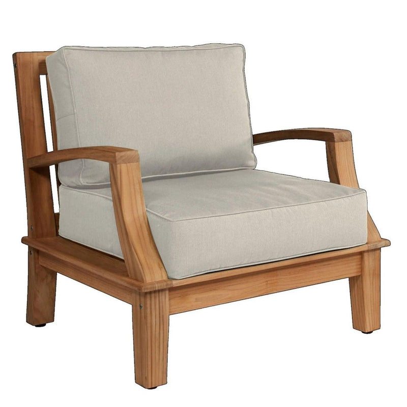 Grande Teak Club Chair with Sunbrella Cushion Outdoor Lounge Chairs LOOMLAN By HiTeak