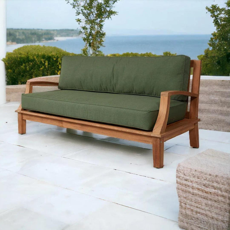 Grande Teak Deep Seating Outdoor Sofa with Sunbrella Cushion LOOMLAN