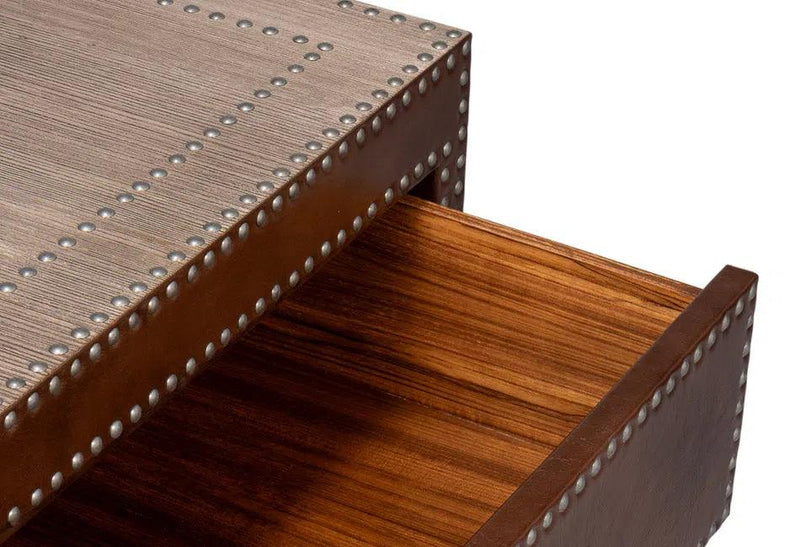 Grandon Equestrian Leather Cocktail Coffee Table Coffee Tables LOOMLAN By Sarreid