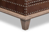 Grandon Equestrian Leather Cocktail Coffee Table Coffee Tables LOOMLAN By Sarreid