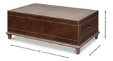 Grandon Equestrian Leather Cocktail Coffee Table Coffee Tables LOOMLAN By Sarreid