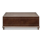 Grandon Equestrian Leather Cocktail Coffee Table Coffee Tables LOOMLAN By Sarreid