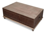 Grandon Equestrian Leather Cocktail Coffee Table Coffee Tables LOOMLAN By Sarreid