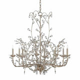 Granello Crystal Bud Silver Large Chandelier Chandeliers LOOMLAN By Currey & Co