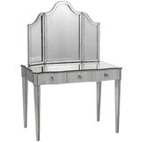 Granello Silver Leaf Antique Gilda Vanity Mirror Wall Mirrors LOOMLAN By Currey & Co