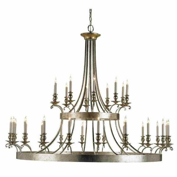 Granello Silver Leaf Antique Gold Leaf Lodestar Chandelier Chandeliers LOOMLAN By Currey & Co