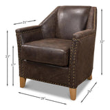 Granville Leather Club Chair Club Chairs LOOMLAN By Sarreid