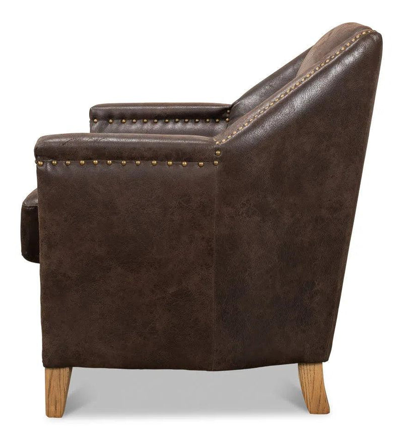 Granville Leather Club Chair Club Chairs LOOMLAN By Sarreid