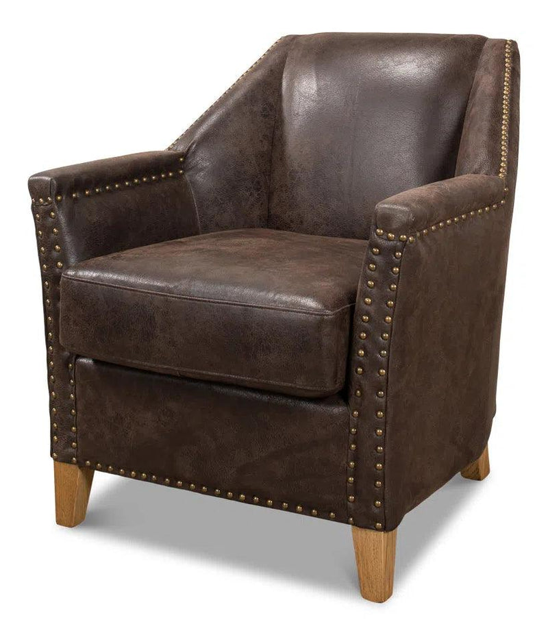 Granville Leather Club Chair Club Chairs LOOMLAN By Sarreid