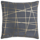 Gray Aaron Gray Gold Or Silver Stripes Throw Pillow Throw Pillows LOOMLAN By LOOMLAN