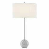 Gray & White Veined Marble Polished Villette White Table Lamp Table Lamps LOOMLAN By Currey & Co