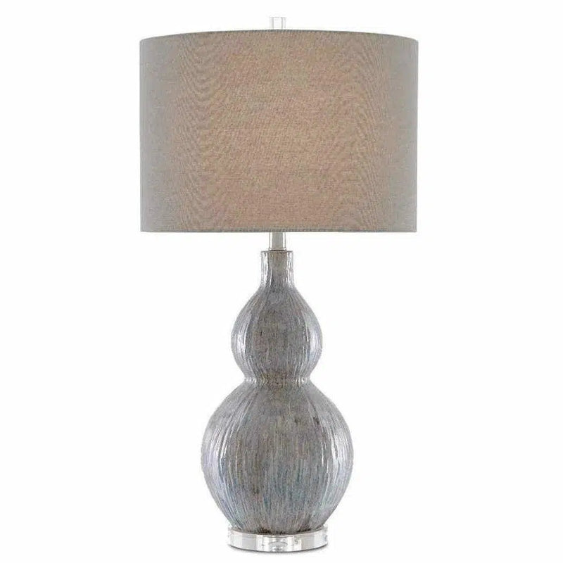 Gray Blue Taupe Clear Idyll Table Lamp Table Lamps LOOMLAN By Currey & Co