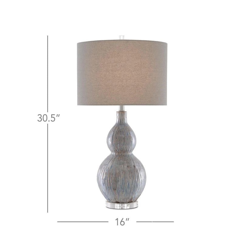 Gray Blue Taupe Clear Idyll Table Lamp Table Lamps LOOMLAN By Currey & Co