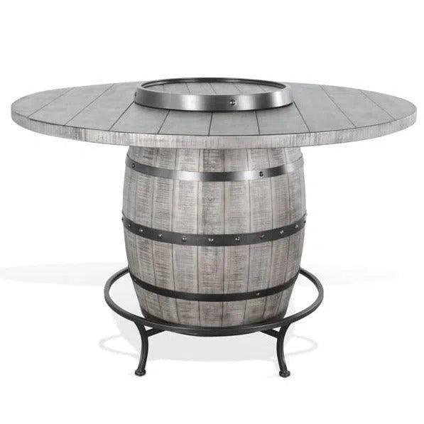 Gray Counter Height Barrell Pub Table With Lazy Susan Counter Tables LOOMLAN By Sunny D