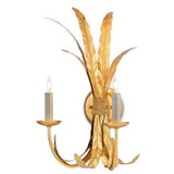 Grecian Gold Leaf Bette Wall Sconce Bunny Williams Collection Wall Sconces LOOMLAN By Currey & Co