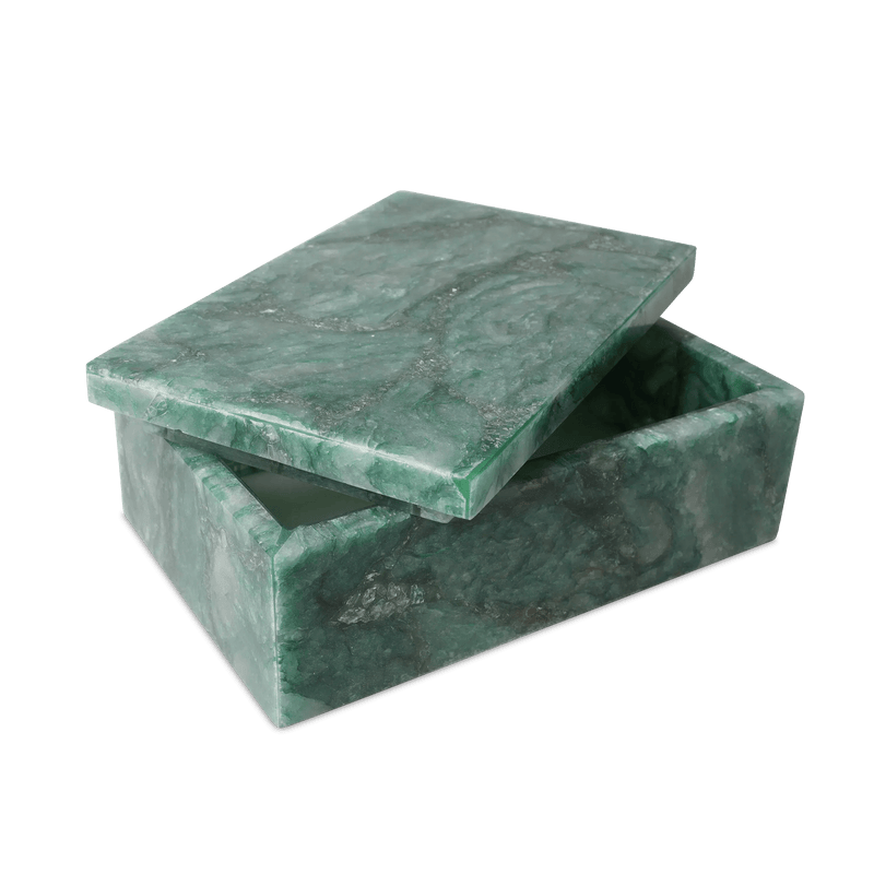 Green Aventurine Box Boxes & Bowls LOOMLAN By Currey & Co