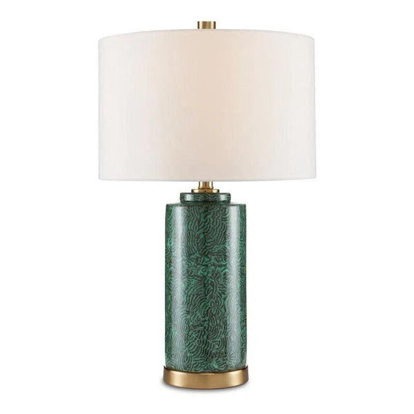 Green Brass St. Isaac Table Lamp Table Lamps LOOMLAN By Currey & Co