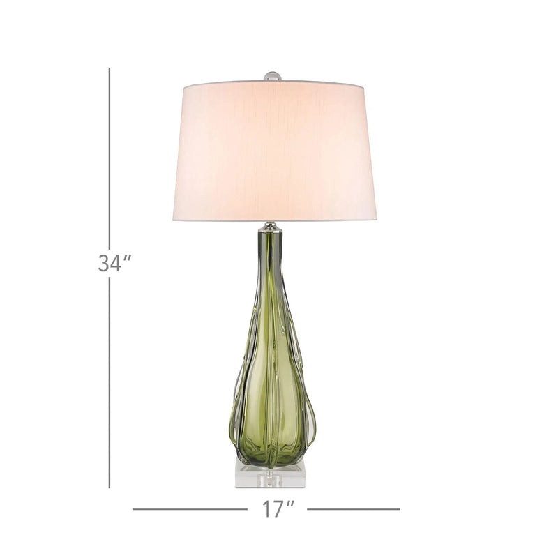 Green Clear Zephyr Table Lamp Table Lamps LOOMLAN By Currey & Co