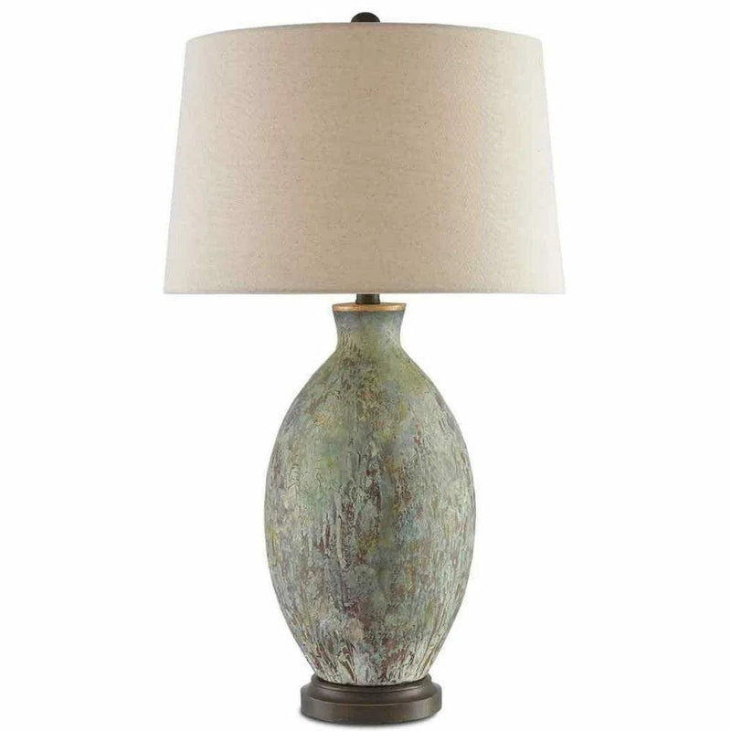 Green Dark Red Bronze Gold Remi Table Lamp Table Lamps LOOMLAN By Currey & Co