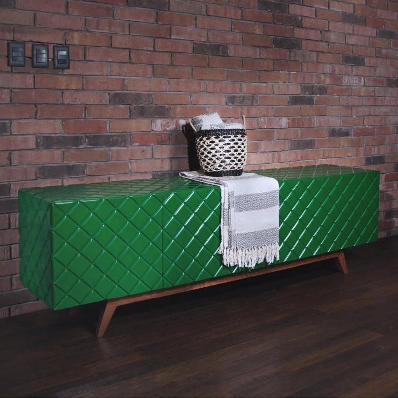 Green Diamond Wood Sideboard for Dining Room or TV Stand Sideboards LOOMLAN By Victor Betancourt