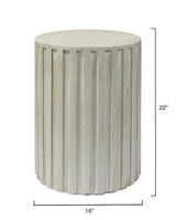 Grey Cement Fluted Column Mid Century Modern Side Table Side Tables LOOMLAN By Jamie Young