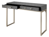 Grey Faux Patterned Leather Iron Kain Console Console Tables LOOMLAN By Jamie Young