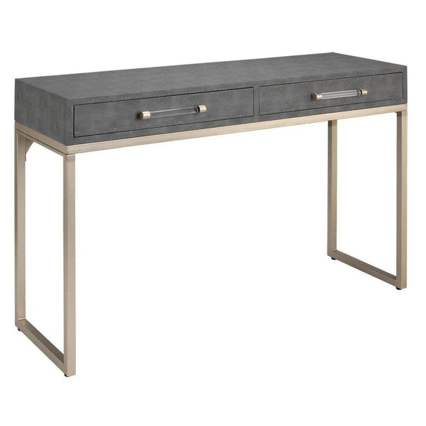 Grey Faux Patterned Leather Iron Kain Console Console Tables LOOMLAN By Jamie Young