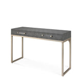 Grey Faux Patterned Leather Iron Kain Console Console Tables LOOMLAN By Jamie Young