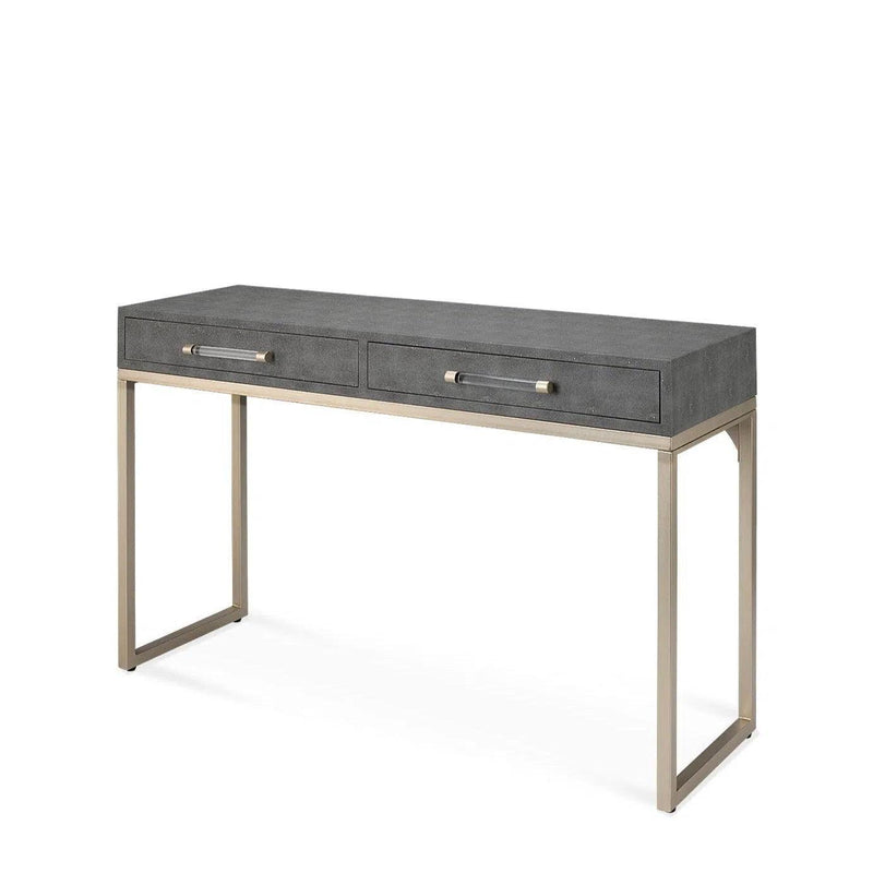 Grey Faux Patterned Leather Iron Kain Console Console Tables LOOMLAN By Jamie Young