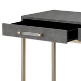 Grey Faux Patterned Leather Iron Kain Console Console Tables LOOMLAN By Jamie Young