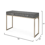 Grey Faux Patterned Leather Iron Kain Console Console Tables LOOMLAN By Jamie Young