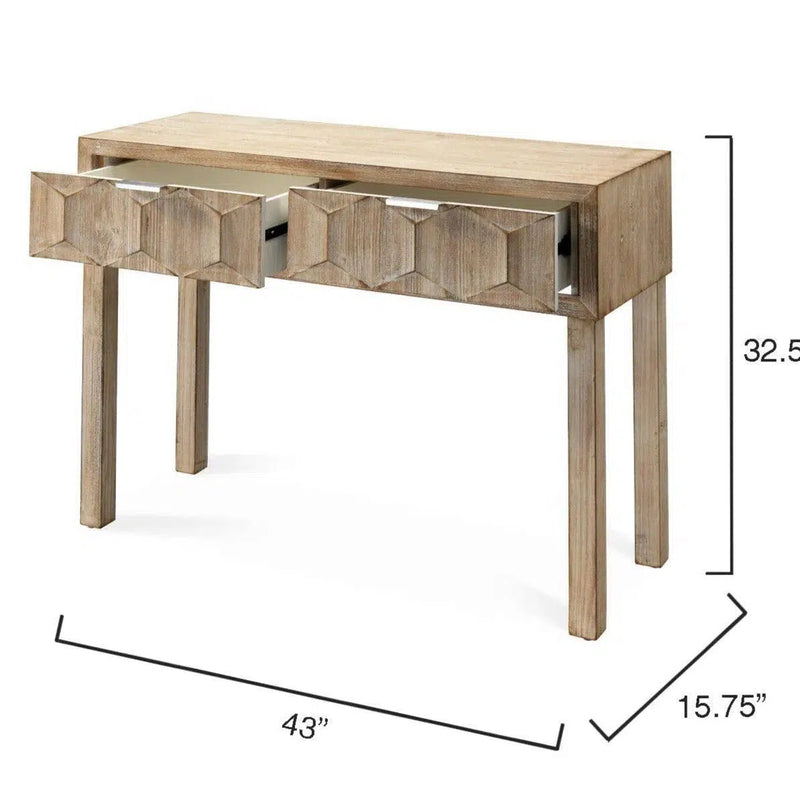 Grey Fir Wood Juniper Two Drawer Console Console Tables LOOMLAN By Jamie Young