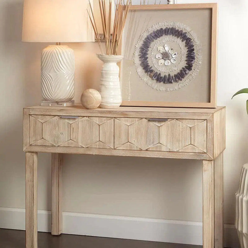 Grey Fir Wood Juniper Two Drawer Console Console Tables LOOMLAN By Jamie Young