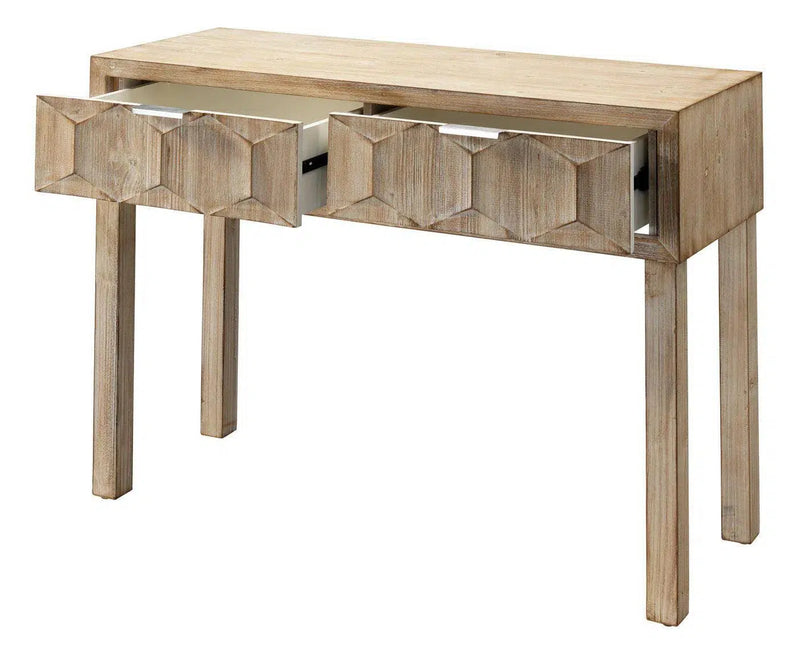 Grey Fir Wood Juniper Two Drawer Console Console Tables LOOMLAN By Jamie Young