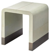 Grey Leather End Table Waterfall Mid Century Modern Side Table Side Tables LOOMLAN By Jamie Young