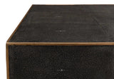 Grey Leather Shagreen Cocktail Coffee Table Rectangle Coffee Tables LOOMLAN By Sarreid