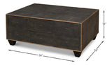 Grey Leather Shagreen Cocktail Coffee Table Rectangle Coffee Tables LOOMLAN By Sarreid