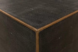 Grey Leather Shagreen Cocktail Coffee Table Rectangle Coffee Tables LOOMLAN By Sarreid