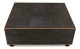 Grey Leather Shagreen Cocktail Coffee Table Rectangle Coffee Tables LOOMLAN By Sarreid