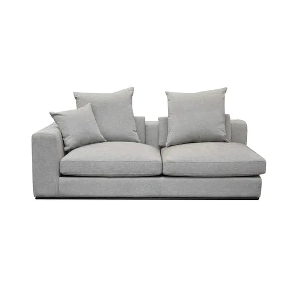 Grey Linen Sullivan Modular Left Facing Sofa Chaise Alba Stone Linen Sectionals LOOMLAN By LH Imports