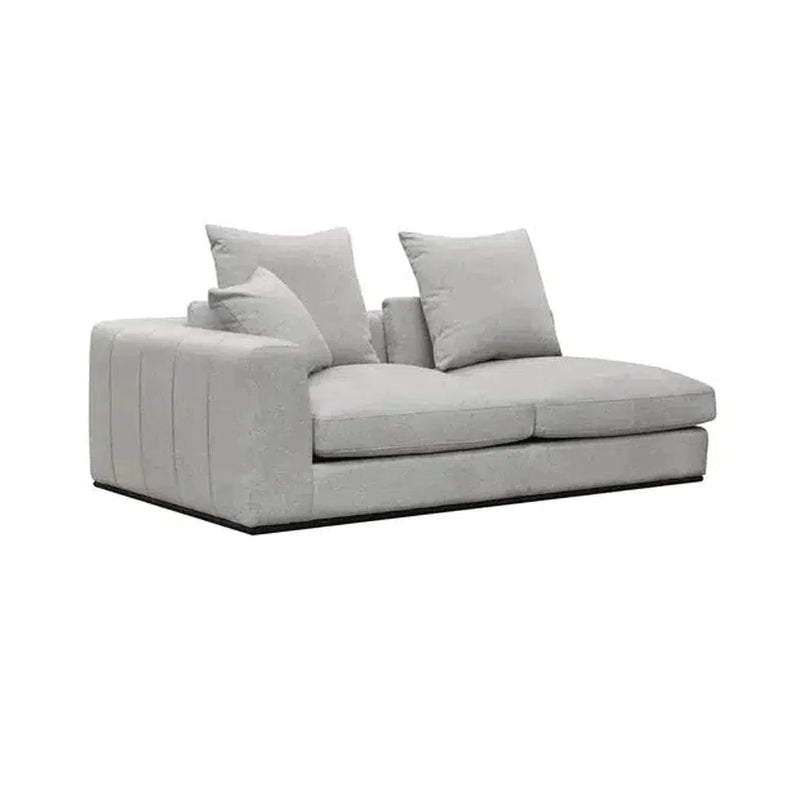 Grey Linen Sullivan Modular Left Facing Sofa Chaise Alba Stone Linen Sectionals LOOMLAN By LH Imports