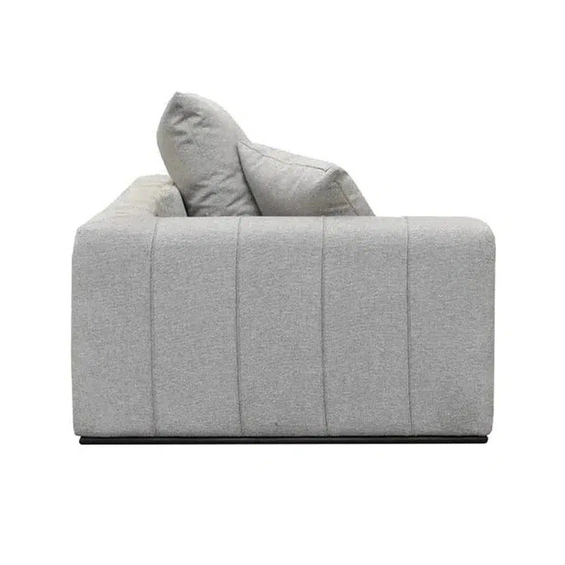 Grey Linen Sullivan Modular Left Facing Sofa Chaise Alba Stone Linen Sectionals LOOMLAN By LH Imports