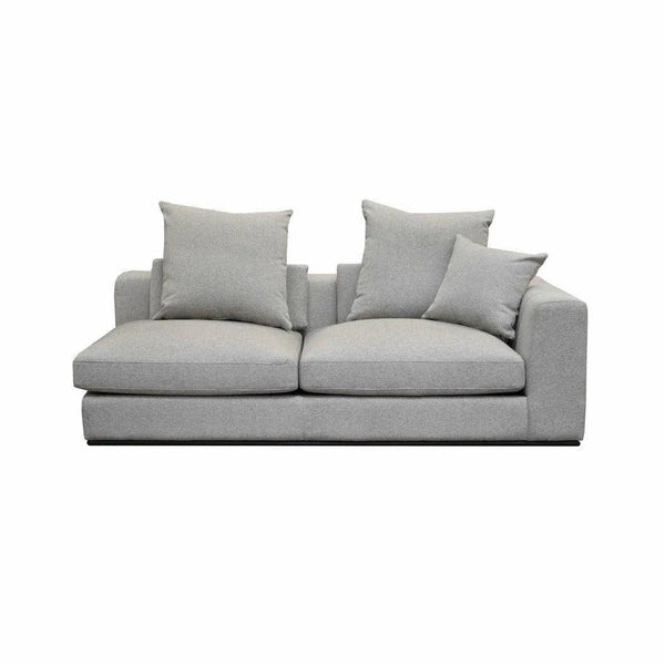 Grey Linen Sullivan Modular Right Facing Chaise Sofa Alba Stone Linen Sectionals LOOMLAN By LH Imports