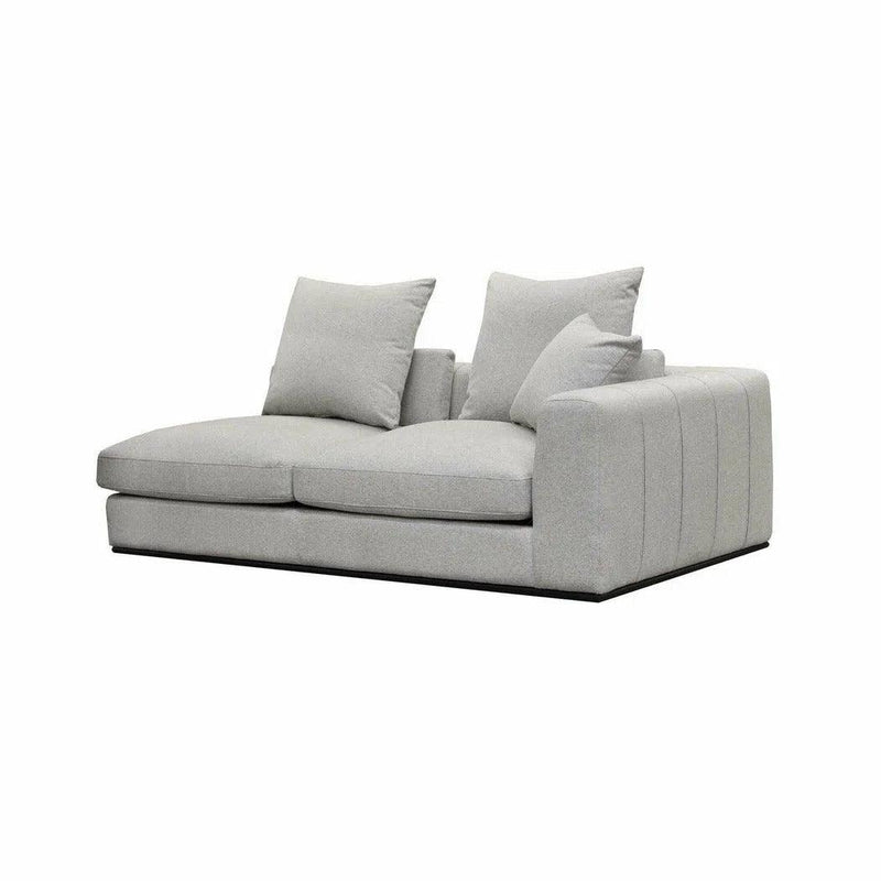 Grey Linen Sullivan Modular Right Facing Chaise Sofa Alba Stone Linen Sectionals LOOMLAN By LH Imports