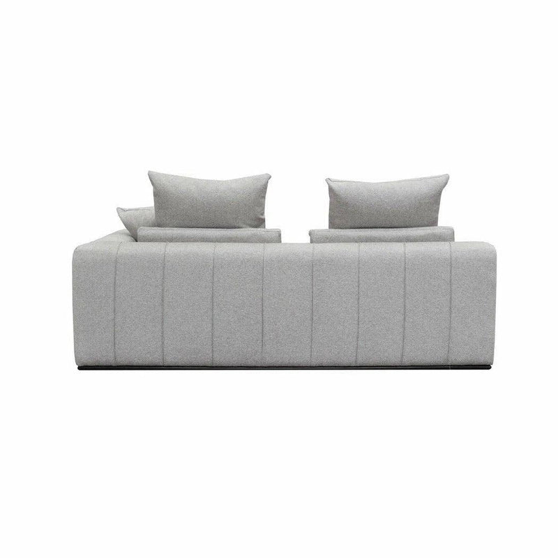 Grey Linen Sullivan Modular Right Facing Chaise Sofa Alba Stone Linen Sectionals LOOMLAN By LH Imports