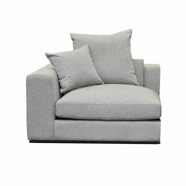 Grey Low Profile Linen Sectional Corner Chair- Alba Stone Sectionals LOOMLAN By LH Imports