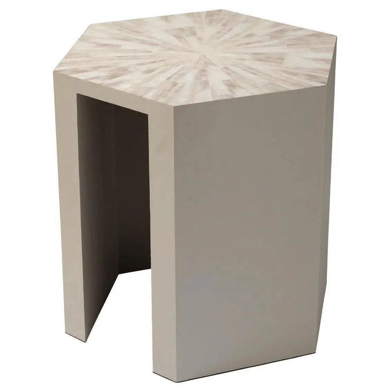 Grey Paper Lacquer Radiant Mid Century Modern Side Table Side Tables LOOMLAN By Jamie Young