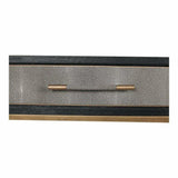 Grey Shagreen Gold Accents Retro Coffee Table With Drawers Coffee Tables LOOMLAN By Moe's Home